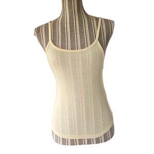 Free People Intimately Women Knit Yellow Spaghetti straps Tank Top/Cami Size S P